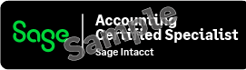 The Sage Intacct Accounting Certified Specialist badge.